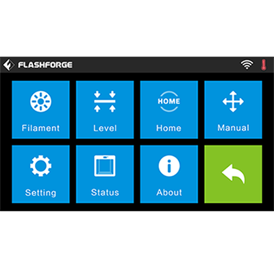 Flashforge professional models touchscreen interface, easy to use